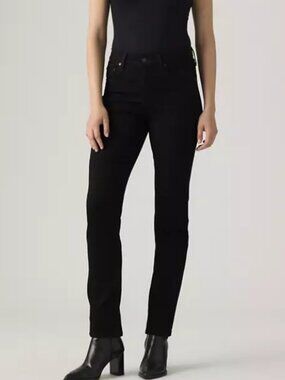 Levi's Women's 724 High Rise Straight Black Jeans- Size 32